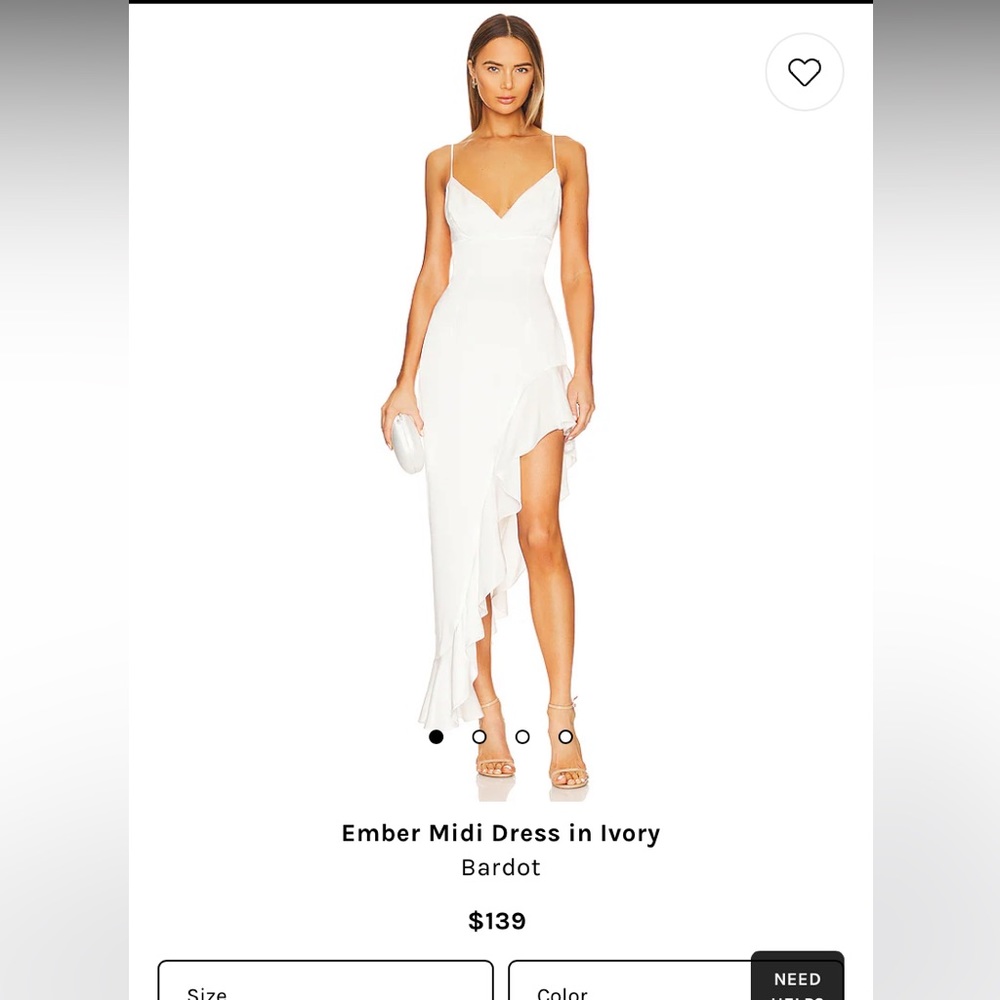 Bardot Ember Dress in Ivory - Size 4 - Worn Once